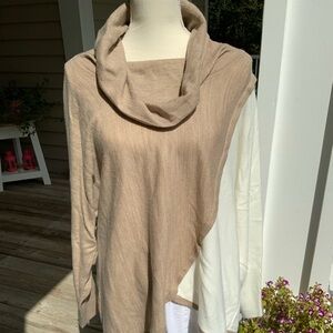 Cowl neck pull over sweater top.